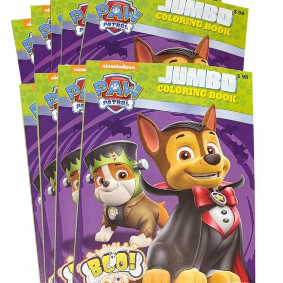 NEW Paw Patrol Jumbo Coloring Book Halloween 10-Pc Set Vampire Monster Activity - Picture 1 of 3